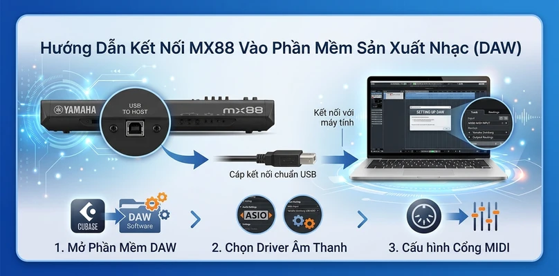 Hướng Dẫn Kết Nối MX88 Vào Phần Mềm Sản Xuất Nhạc (DAW)
